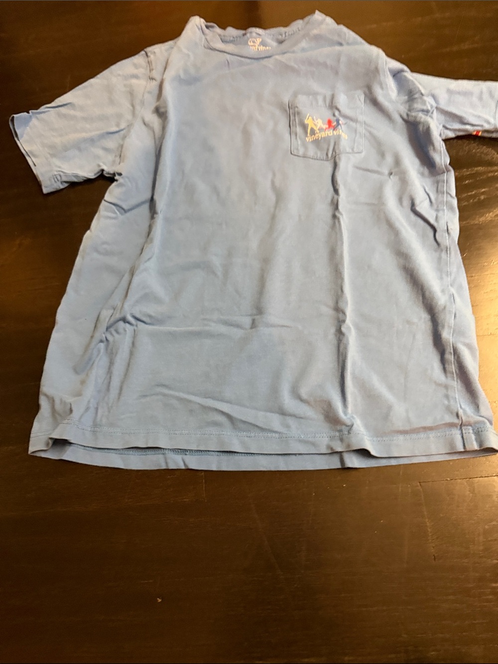 Vineyard Vines Light Blue Kids Pocket Tee with Whale Logo